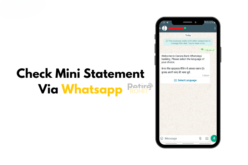 Check Mini Statement via Whatsapp