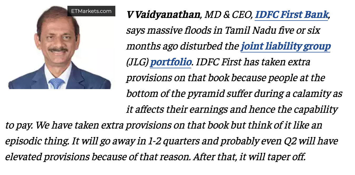 IDFC First Bank Provisioning Issues