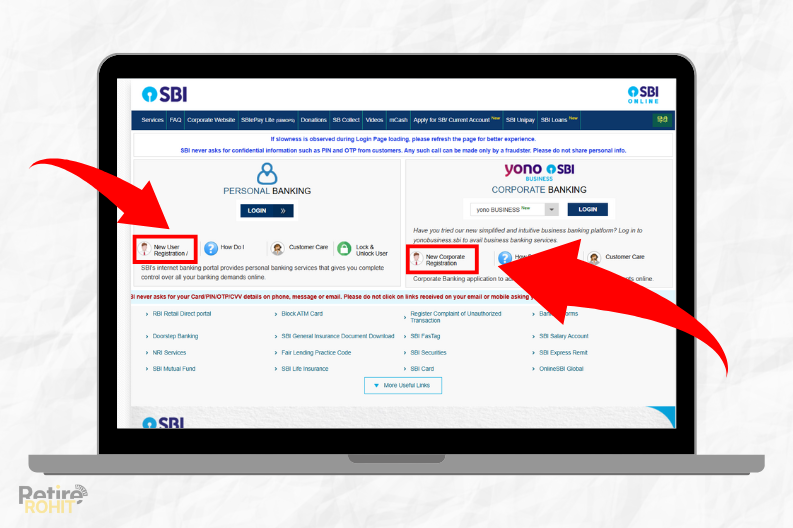 Show arrows on New Registration sections