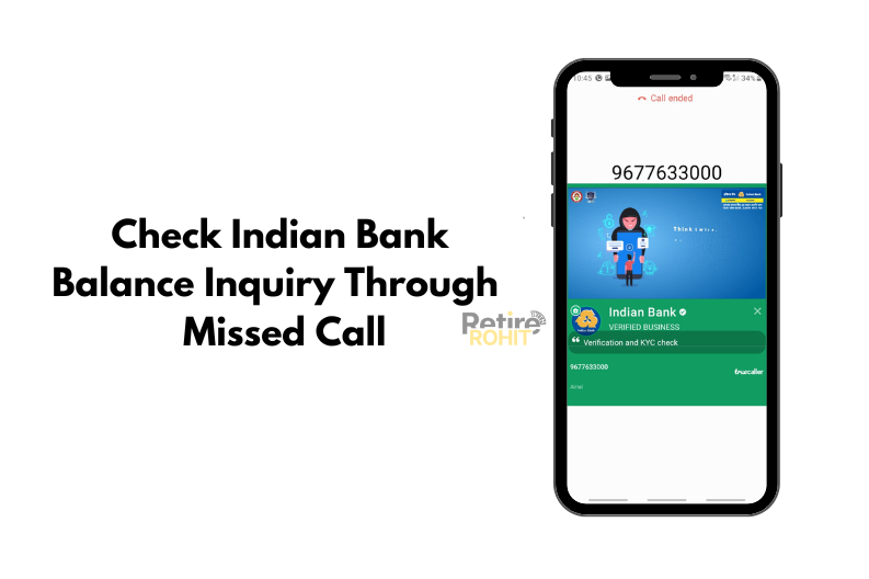 Check Indian Bank Balance Through missed call