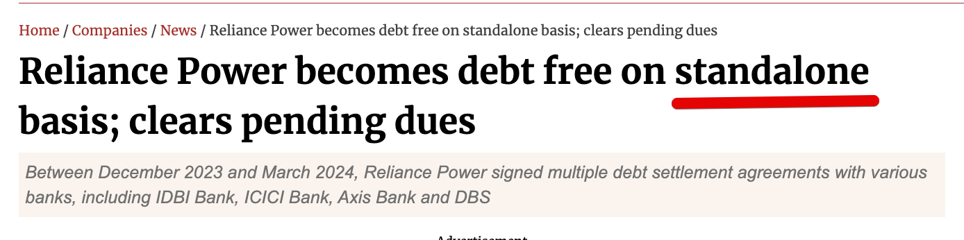 Reliance Power News on debt