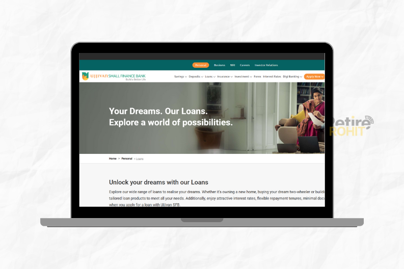 Ujivan Small Finance Bank website loan page