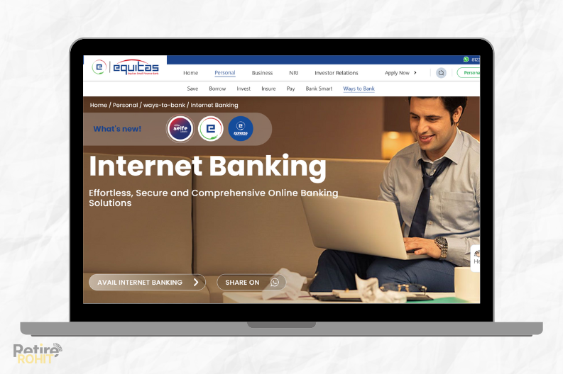 Equitas net banking Homepage