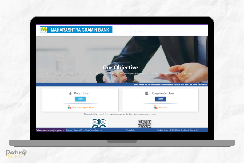 Maharashtra Gramin Bank Net Banking homepage