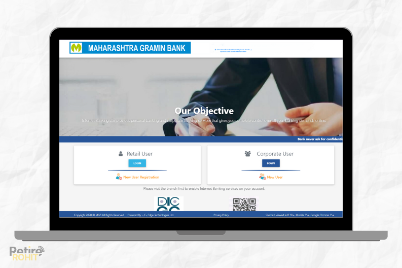 Maharashtra Gramin Bank net banking Homepage 