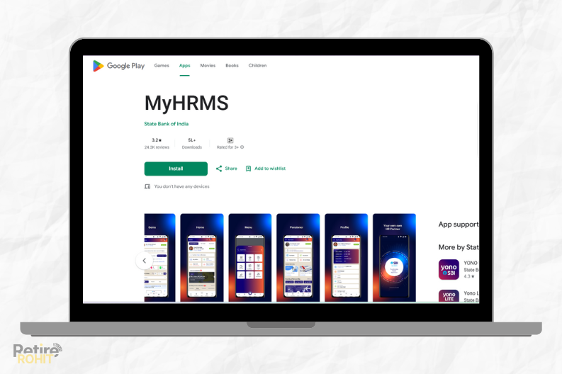 SBI HRMS Mobile app Playstore interface