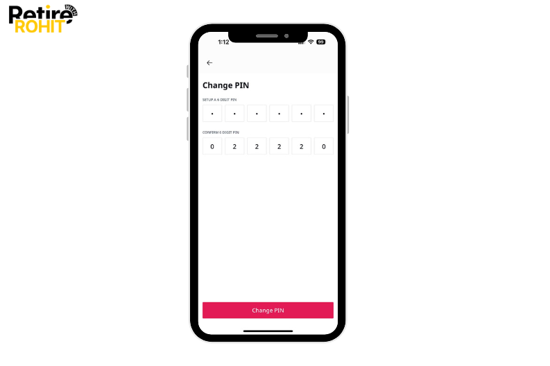 Then Set up your PIN, then re-enter your PIN, and then tap on Change PIN.