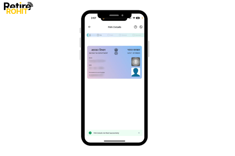 Then msg will pop up that your PAN detail is verified