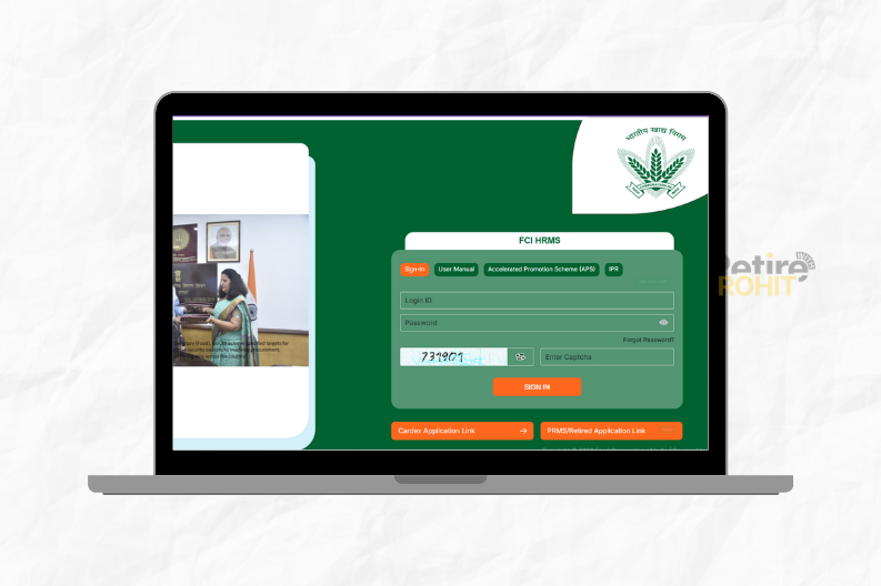 FCI HRMS Official website login page