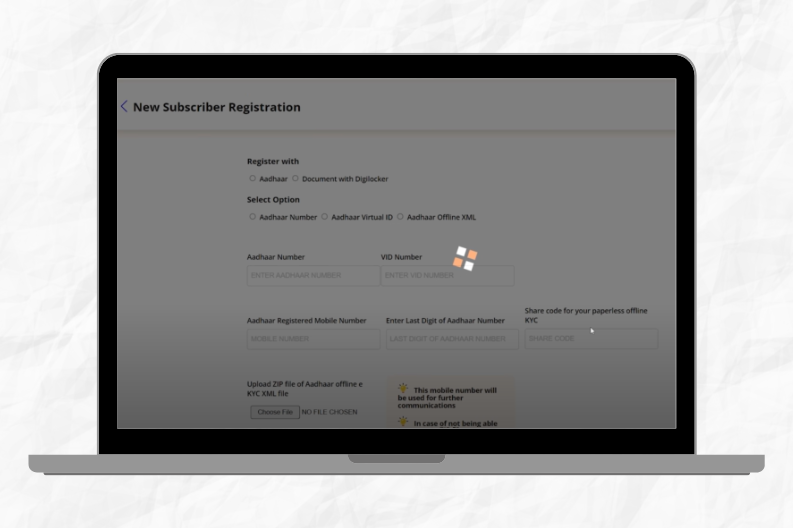 new subscriber registration form of nps