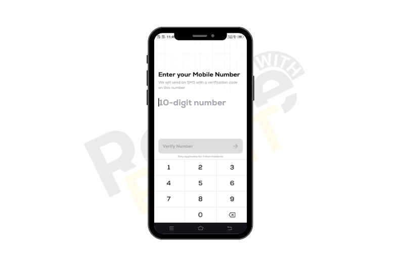 Mobile number verification page