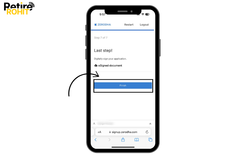 Step-27_ lick on the E-signed document then they will display your KYC forum which you have done, and then click on the finish button