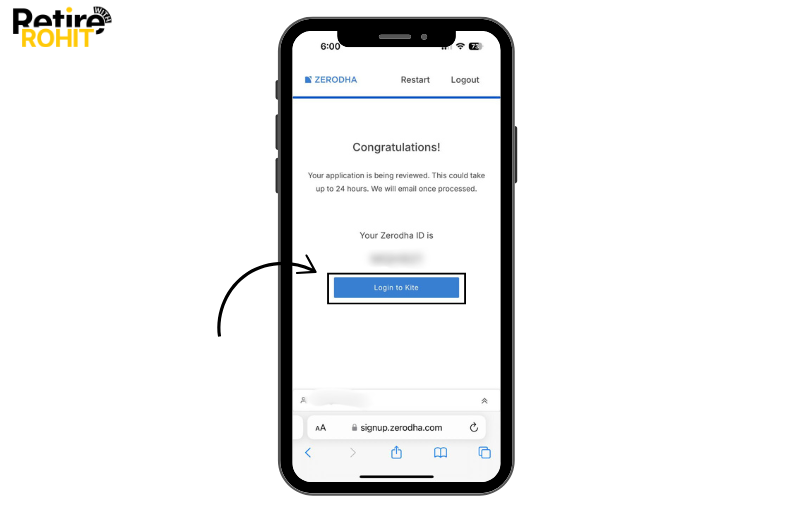 Step-28_ they will provide you with a Zerodha ID, and then you have to click on the Login to Kite button