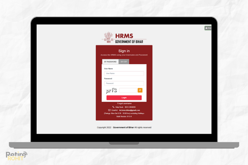 hrms bihar portal homepage