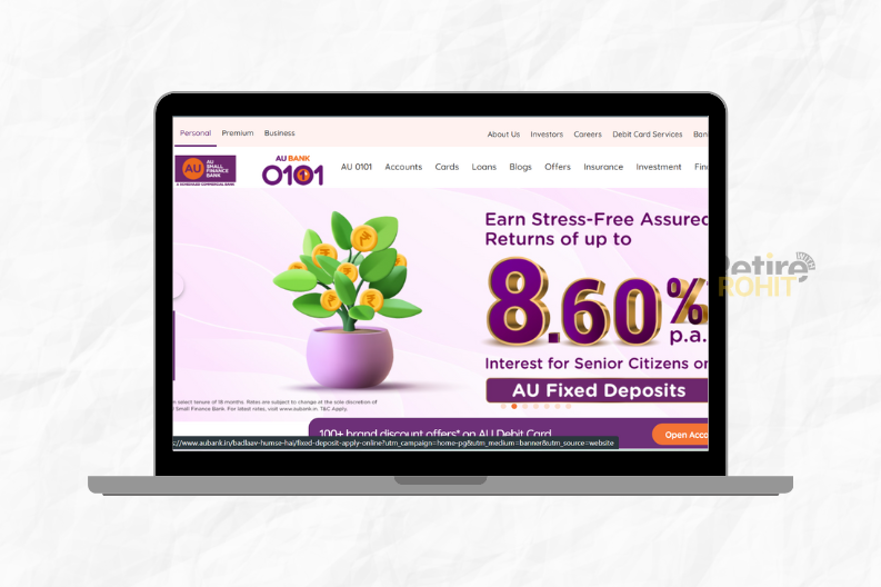 AU Small Finance Bank website homepage