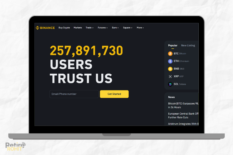 Binance Website Homepage