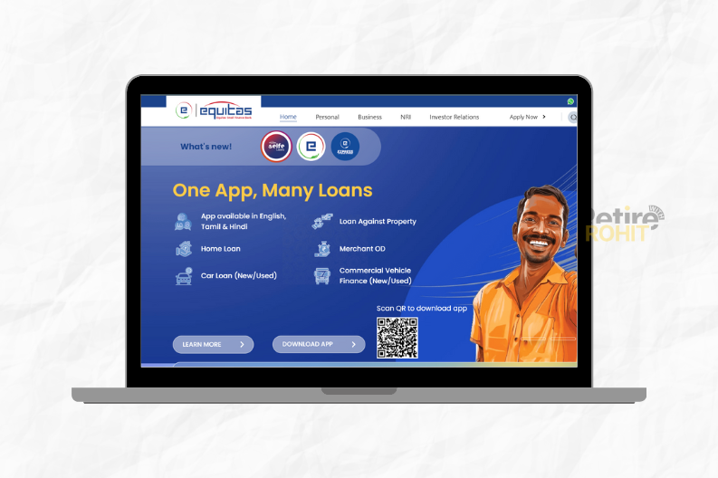 Equitas Small Finance Bank website homepage