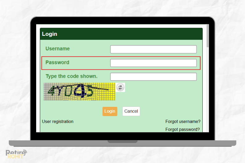 Marked Password section 