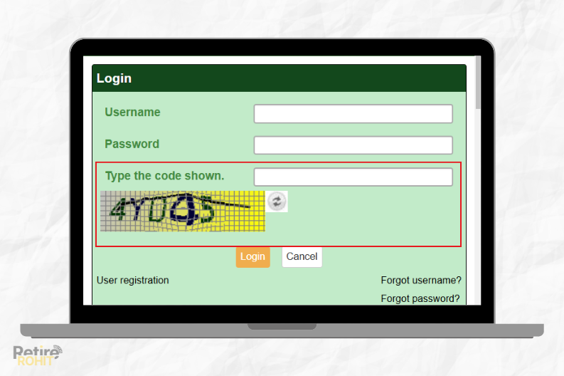 Marked captcha section