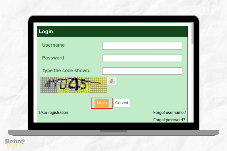 Marked login button