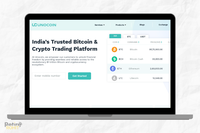 Unocoin website homepage