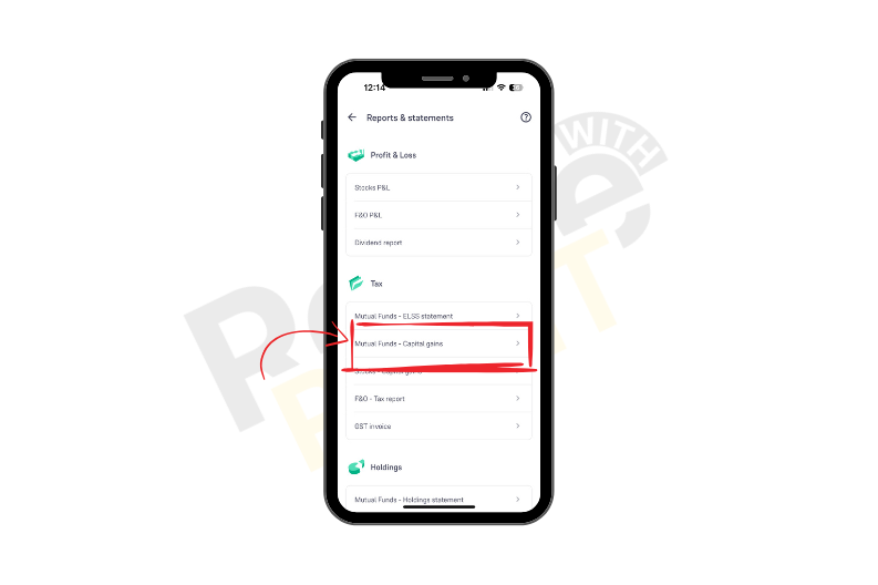 For download, tap Mutual fund or Capital Gains under the tax.