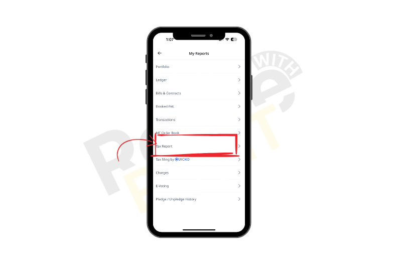 Now tap on the Tax report.
