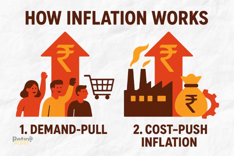 this image conveys that inflation can be either due to demand pull or cost push.