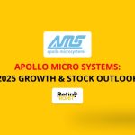 Yellow graphic with Apollo Micro System's brand logo and phrase- Apollo Micro Systems: 2025 Growth & Stock Outlook and the Retire with Rohit logo.