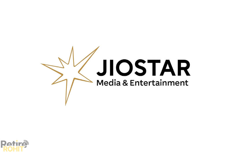 Image of Reliance's newly launched "JioStar" or "JioHotstar" with the logo and 'Retire with Rohit' watermark.