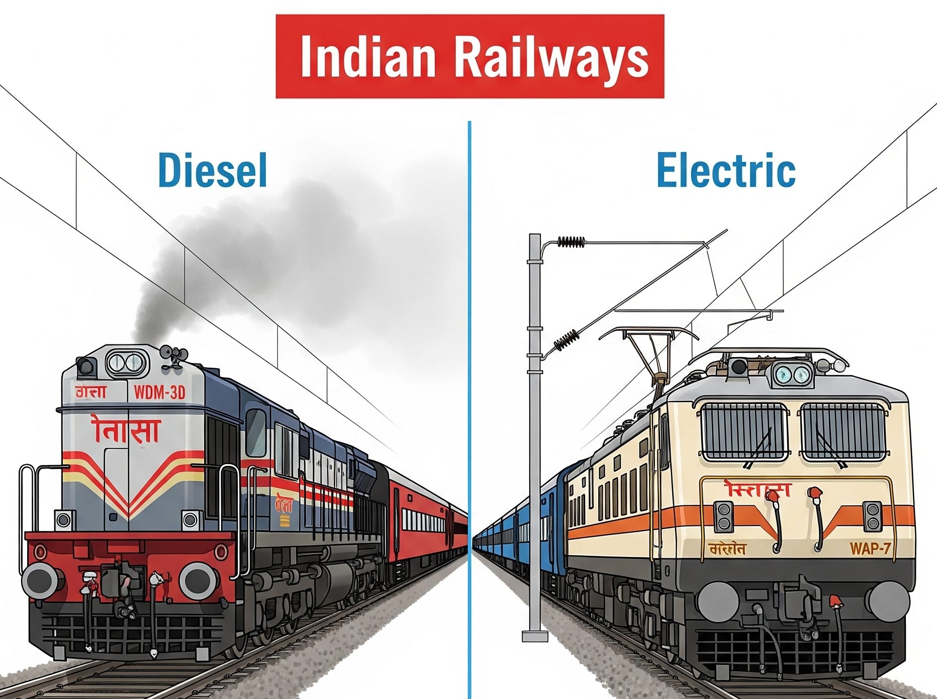 Electric vs Diesel Train